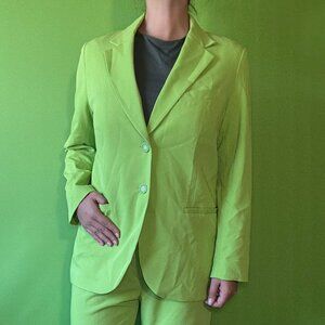 Bright neon green lined suit jacket / H&M / 12 / Business Casual